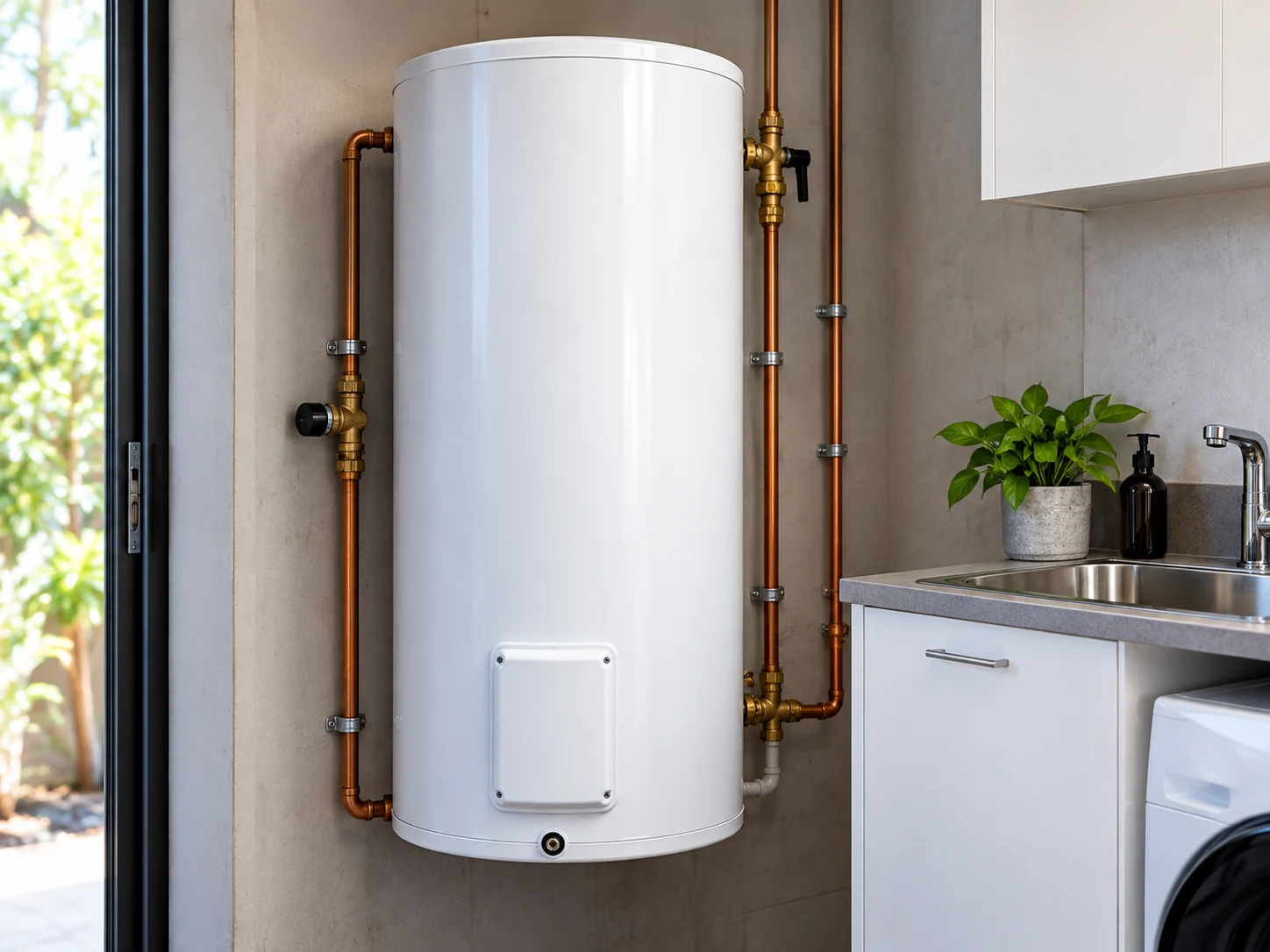 Hot-water repairs — plumbing concept